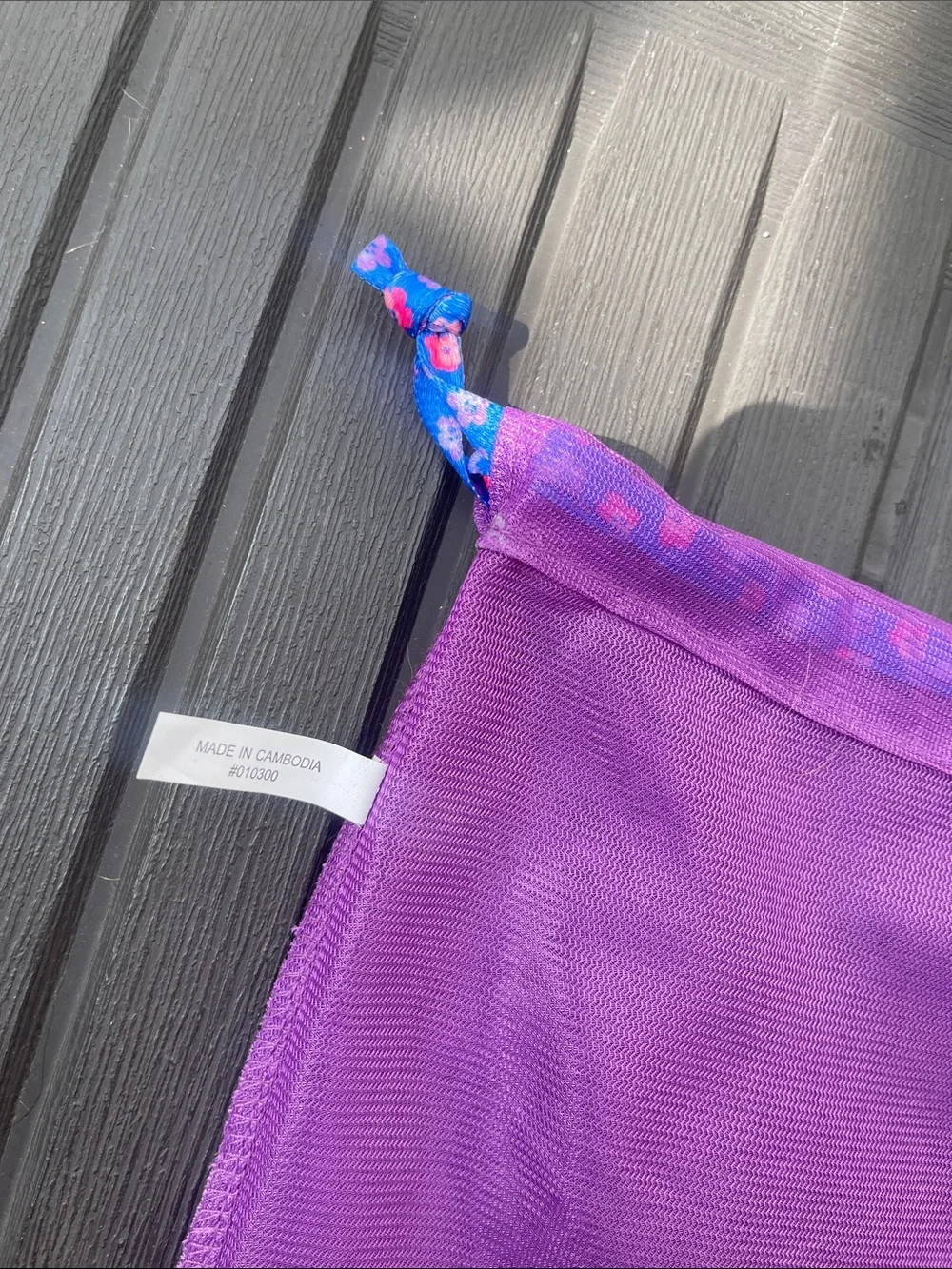 Ipsy - Purple Makeup Bag with Blue Floral Ties